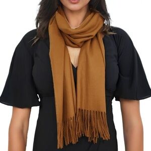 100% Cashmere Made in Scotland Elegant Brown Scarf  Unisex